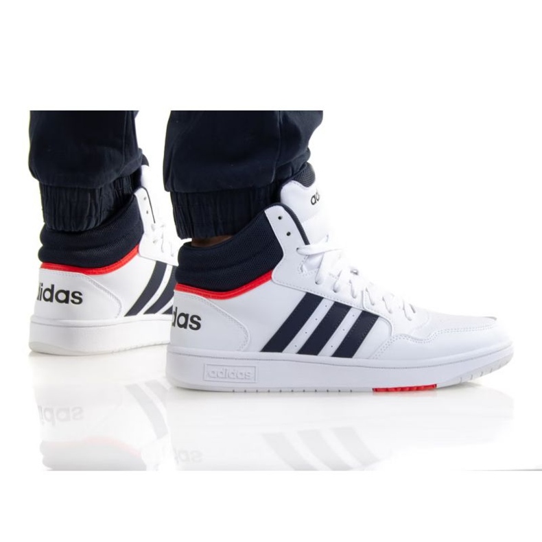 Zapatillas Adidas Hoops 3.0 Mid M GY5543 blanco azul marino Zapatillas Adidas Hoops 3.0 Mid M GY5543 blanco azul marino