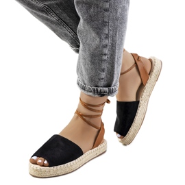 Alpargatas Chinner atadas negras marrón negro