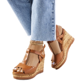 Sandalias de cuña marrones de Alannah marrón