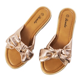 Zapatillas doradas con lazo Yoho rosa dorado
