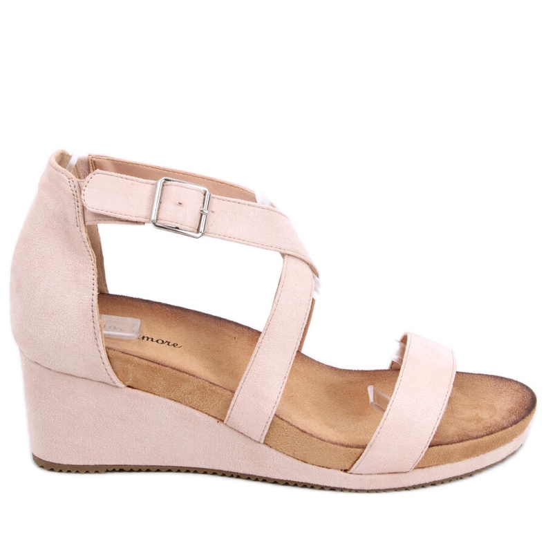 Sandalias cuña Ashlyn Nude beige rosado