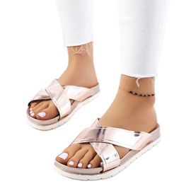 Babuchas de mujer Nicolay doradas rosa dorado