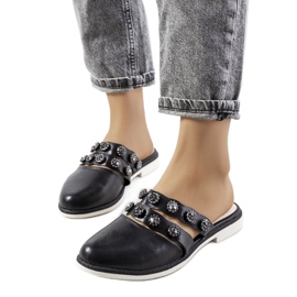 Pantuflas negras decoradas con tachuelas Asselt negro