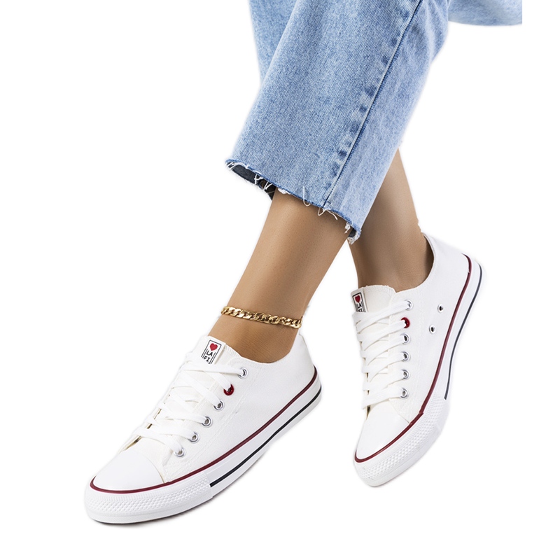 Zapatillas de deporte de mujer blanca clásica blanco