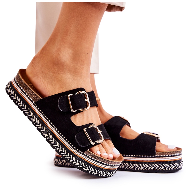 FE1 Pantuflas Mujer Hebillas Negro Melissa