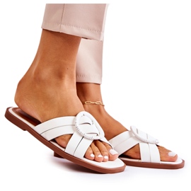 Pantuflas Sansa blancas de moda para mujer blanco