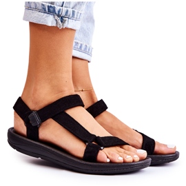 Sandalias deportivas de mujer en ante negro Harris