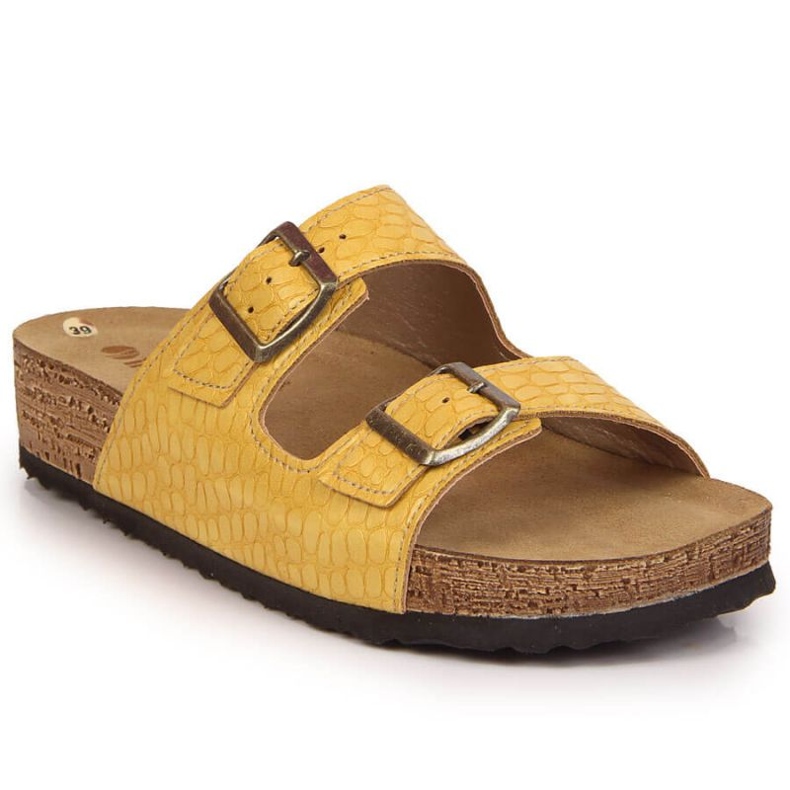 Zapatillas casa Inblu W ARC15 amarillas con hebillas amarillo