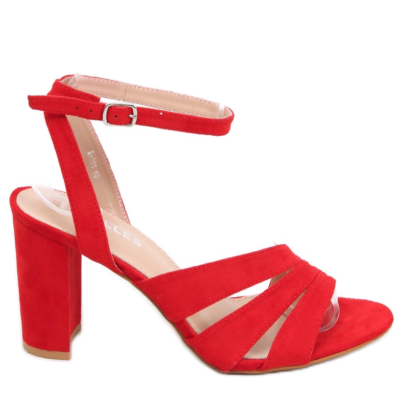 Leslie Sandalias rojas de tacón rojo Leslie Sandalias rojas de tacón rojo