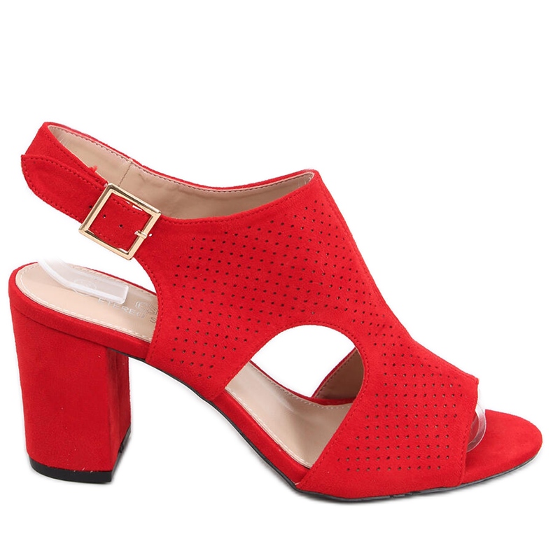 Sandalias caladas tacón rojo Stacy