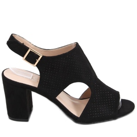 Sandalias caladas Stacy Black tacón negro