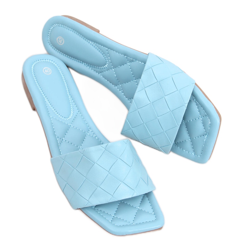 Zapatillas casa con suela cuadrada Sahar LT.BLUE azul