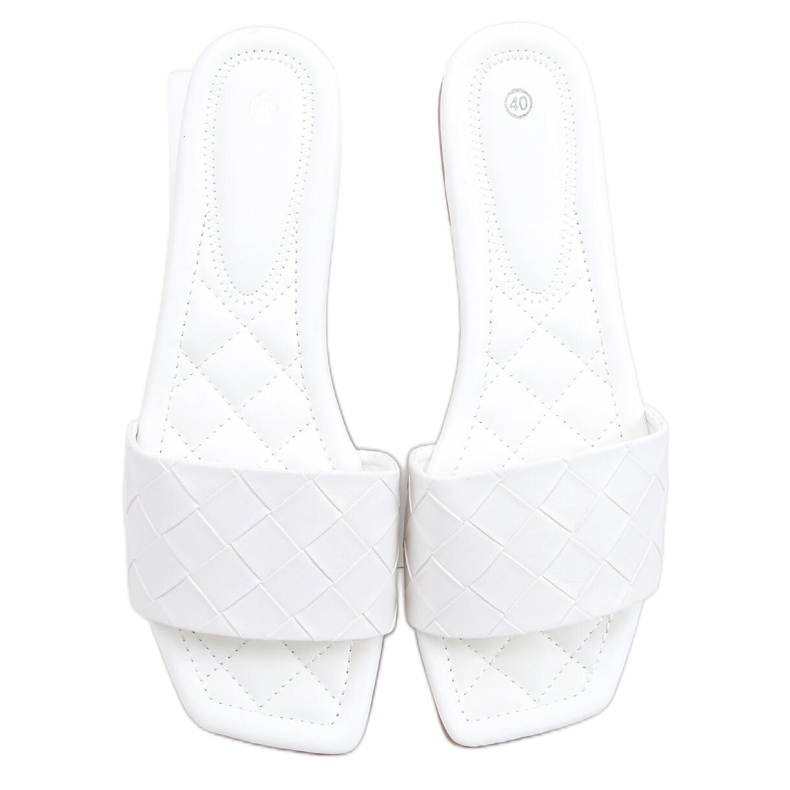 Babucha Sahar Blanco suela cuadrada