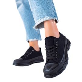 SHELOVET Zapatillas negras en la plataforma negro