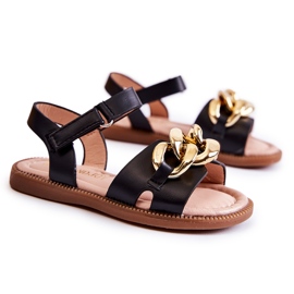 FR1 Sandalias Infantiles Con Velcro Layra Negro ['negro']