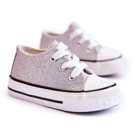 Deportivas Infantiles Atadas Plata Wella