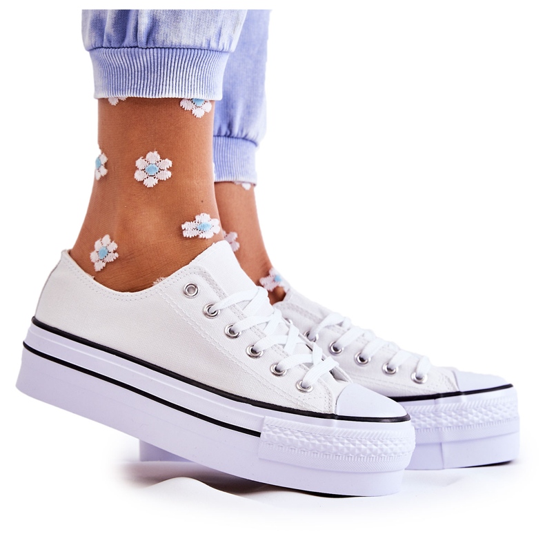 FS3 Sneakers de mujer con plataforma masiva en blanco Farona