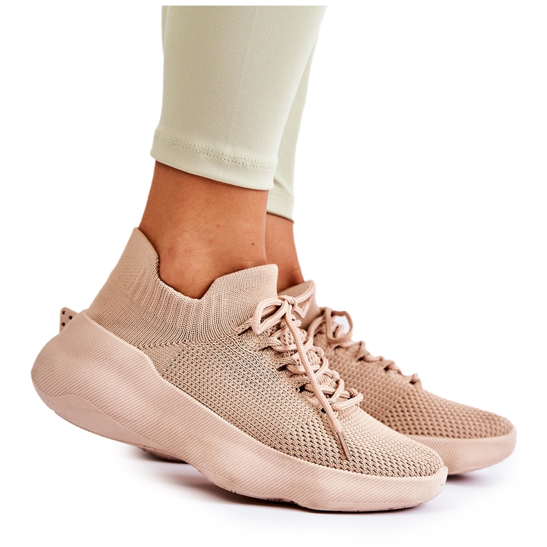 Zapatillas Deportivas Mujer Dalmiro Beige Sin Cordones