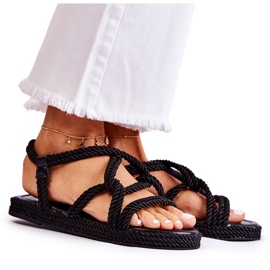 PS1 Sandalias Mujer Moda Trenzadas Negras Amparo negro