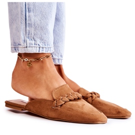 FB1 Pantuflas Mujer Ante Beige Olena marrón