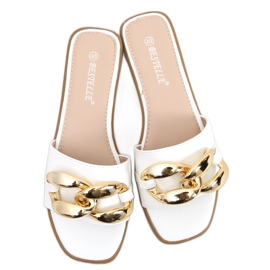 Zapatillas casa con cadena Dalia Blanco