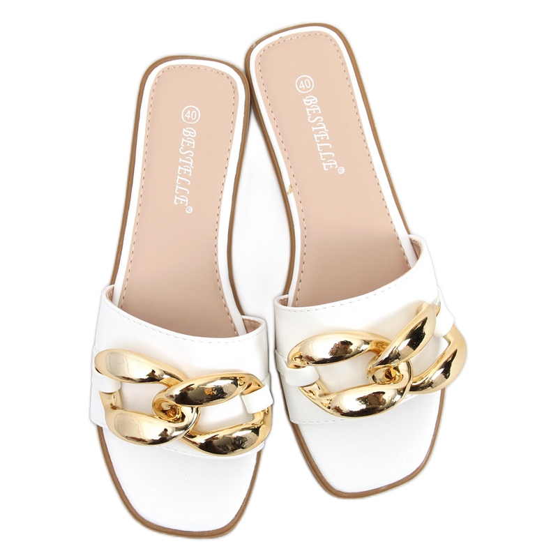 Zapatillas casa con cadena Dalia Blanco Zapatillas casa con cadena Dalia Blanco