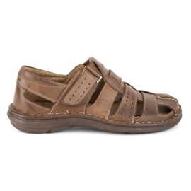 Olivier Sandalias masculinas 467 marrón oscuro
