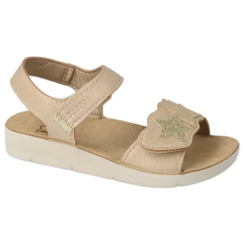 Sandalias infantil befado 068Y004 dorado con circonitas