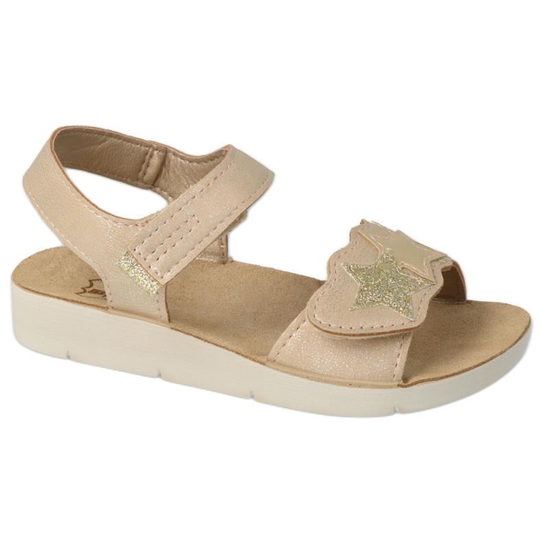 Sandalias infantil befado 068Y004 dorado con circonitas
