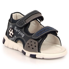 Sandalias velcro NEWS Jr EU651A azul marino-gris
