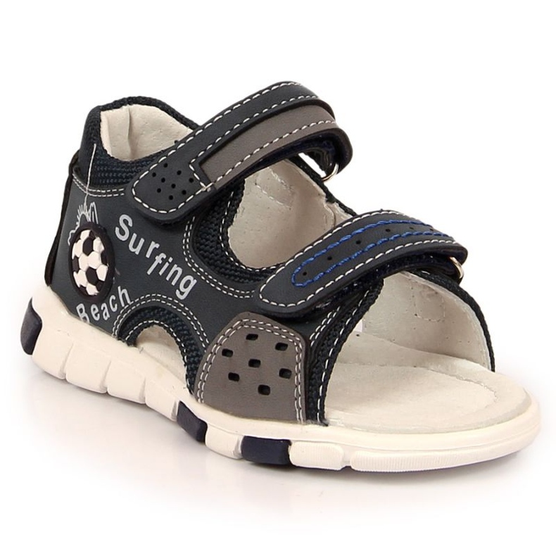 Sandalias velcro NEWS Jr EU651A azul marino-gris