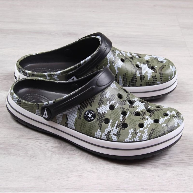 Pantuflas American Club Jr.AM578B camuflaje caqui verde