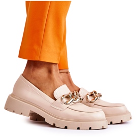 FB1 Mocasín Piel Cadena Beige Claro Amicable