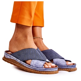 Zapatillas perfiladas de cuero Maciejka 04986-17 Azul