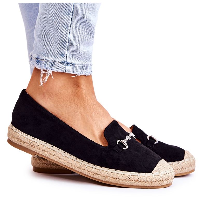 S.Barski Alpargatas clásicas negras Oresa Slip-On para mujer negro