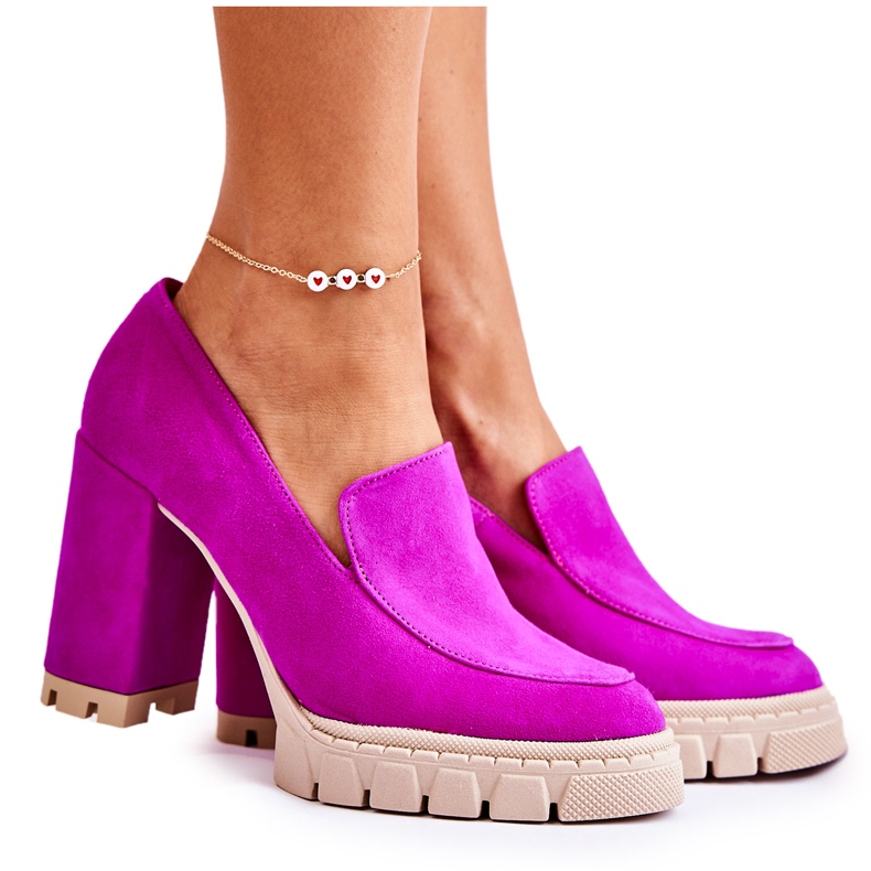 Lewski Shoes Bombas de moda en los zapatos Lewski 3196 Plataforma fucsia rosado