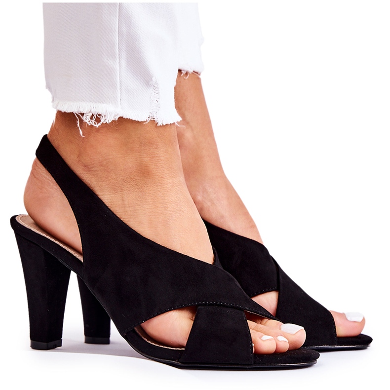 S.Barski Sandalias de gamuza Therala negras de moda negro