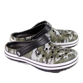 Zapatillas de casa de espuma American Club W AM445B caqui negro