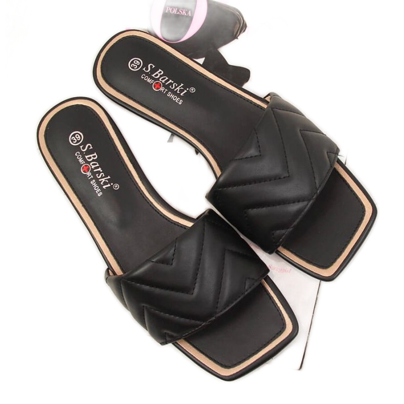Pantuflas acolchadas S. Barski W OLI103A negro
