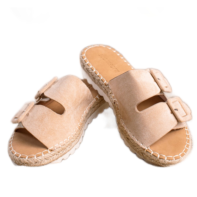 SHELOVET Babuchas Ante Hebillas beige
