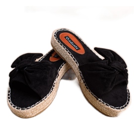 SHELOVET Pantuflas negras para mujer negro
