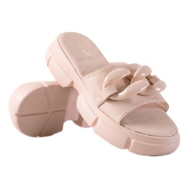 SHELOVET Zapatillas en la plataforma beige