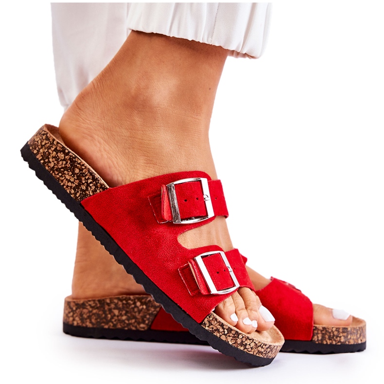 Pantuflas sin cordones Misandei rojas para mujer rojo Pantuflas sin cordones Misandei rojas para mujer rojo