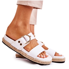 FB1 Pantuflas Penelope blancas de moda para mujer blanco