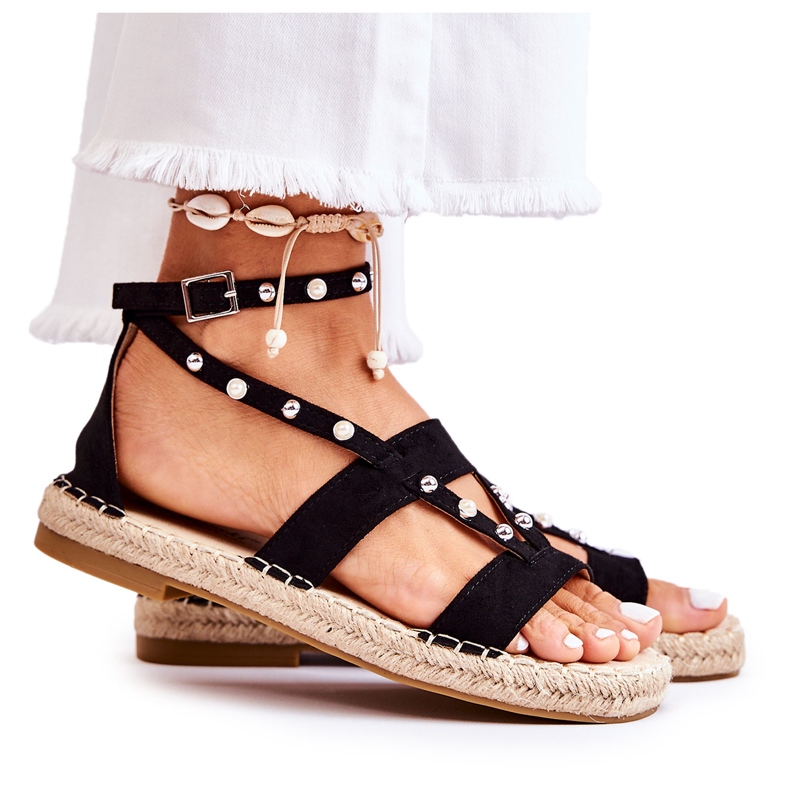 S.Barski Sandalias Marey De Ante Negro Con Tachuelas