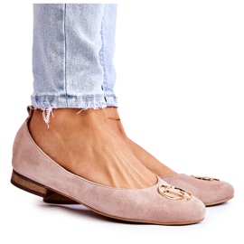 Bailarinas Mujer Ante Con Adorno Nicole 2746 Beige