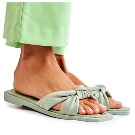 Pantuflas Lorrie verdes de ante a la moda para mujer Pantuflas Lorrie verdes de ante a la moda para mujer