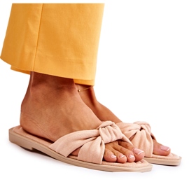 PG1 Pantuflas Lorrie de ante nude a la moda para mujer beige rosado
