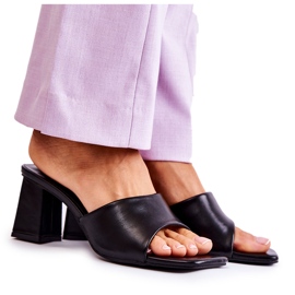 PG1 Babuchas Clásicas Piel Tacón Negro Talena