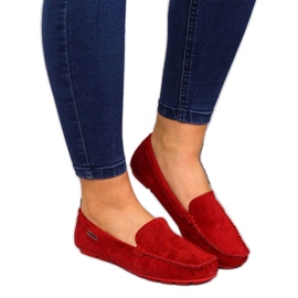 Mocasines De Cuero Rojo En Vinceza